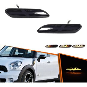 ADIIL For 11-16 Mini Cooper R60 R61 Union Jack Clear Amber LED Front Side Marker Light
