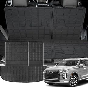 KUST Floor Mats for Hyundai Palisade 2020-2025, All Weather Trunk Mat with Back Seat Protector for Hyundai Palisade Accessories, TPE Floor Liner Cargo Mat Backrest Mat, Full Set Car Mats High Edges