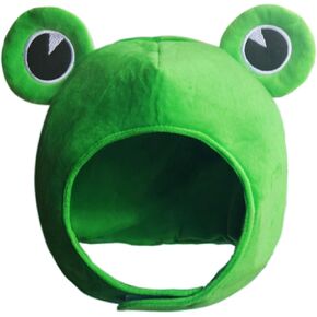 Cute Plush Frog Hat for Halloween Costume Dress up Cosplay Party, Frog Scarf Cap Earflap for Women Men Kids