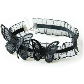 JEAIRTS Black Lace Choker Necklace Gothic Butterfly Necklaces Halloween Costume Chain Necklace for Women