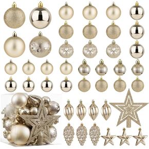 Christmas Ball Ornaments - 43pcs Shatterproof Christmas Tree Decorative Hanging Ornaments with Loop for Xmas Holiday Party Wreath Home Decoration (Burgundy)