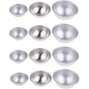 12pcs Stainless Steel Bath Bomb Molds Press Machine Metal DIY Soap Making Supplies Mold for Bath Bomb Fizzies