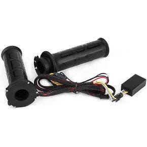 Qiilu Electric Hot Hand Grips, 1 Pair 22mm(7/8Inch) Adjustable Power(12W-24W) Electric Heated Hand Grips Hot Warm Handlebar for Motorcycle Black