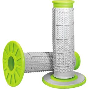 Renthal G193 Tapered/Half Waffle, Grey/Green, Dual Compound MX/Enduro Grips