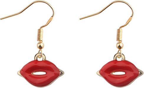 HOLLP TV Show مستوحاة من المجوهرات الكوميدية Queen Red Lips Earring Comedy Queen هدية لمحبي البرامج التلفزيونية in Saudi Arabia