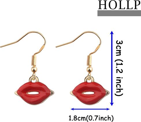 HOLLP TV Show مستوحاة من المجوهرات الكوميدية Queen Red Lips Earring Comedy Queen هدية لمحبي البرامج التلفزيونية in Saudi Arabia