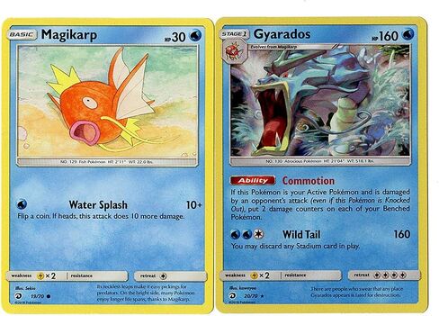 Gyarados 20/70 - Sun Moon Dragon Majesty - Foil - مجموعة بطاقات تطور البوكيمون - Magikarp in Saudi Arabia