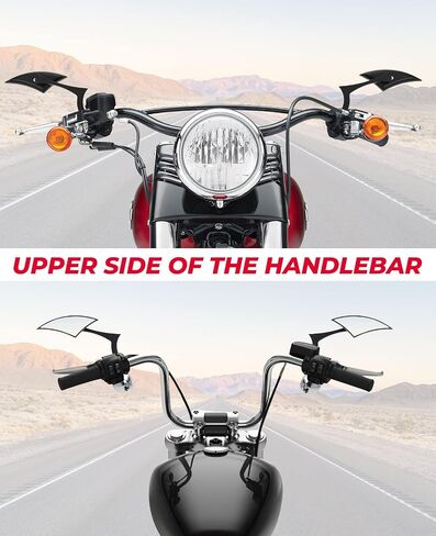 KEMIMOTO Spear Blade Mirrors للدراجات النارية مرايا الرؤية الخلفية زوج واحد من المرايا الجانبية الرياضية لشارع Glide Electra Glide Softail Dyna 1982-2020 2021 2022 (أسود) in Saudi Arabia