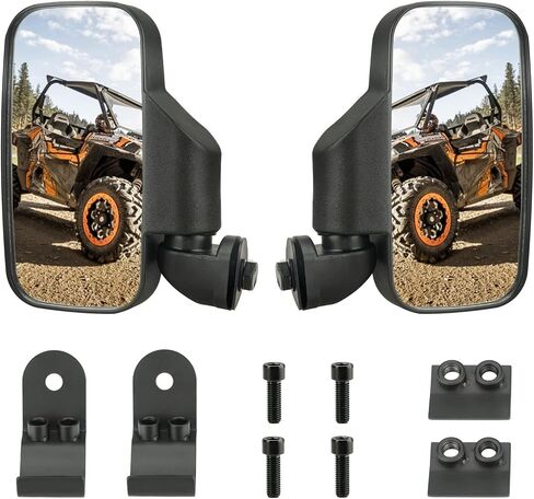 UTV Side Mirrors Compatible with Can-am Maverick Trail Sport, Polaris Ranger XP, General, Brutus, Taxis All Adjustable Break-Away Rear View Mirror in Saudi Arabia