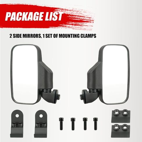 UTV Side Mirrors Compatible with Can-am Maverick Trail Sport, Polaris Ranger XP, General, Brutus, Taxis All Adjustable Break-Away Rear View Mirror in Saudi Arabia