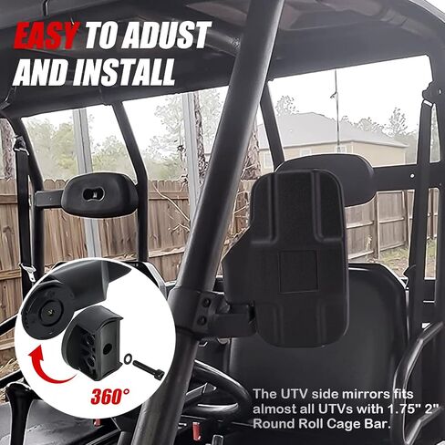 UTV Side Mirrors Compatible with Can-am Maverick Trail Sport, Polaris Ranger XP, General, Brutus, Taxis All Adjustable Break-Away Rear View Mirror in Saudi Arabia