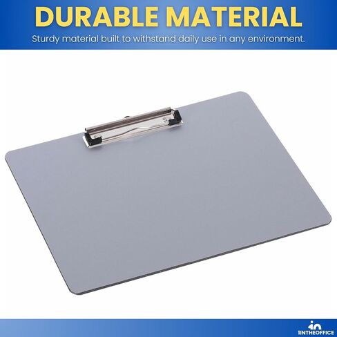 1InTheOffice Landscape Clipboard, Horizontal Clipboard, 8 1/2" x 11" Silver, 4 Pack in Saudi Arabia