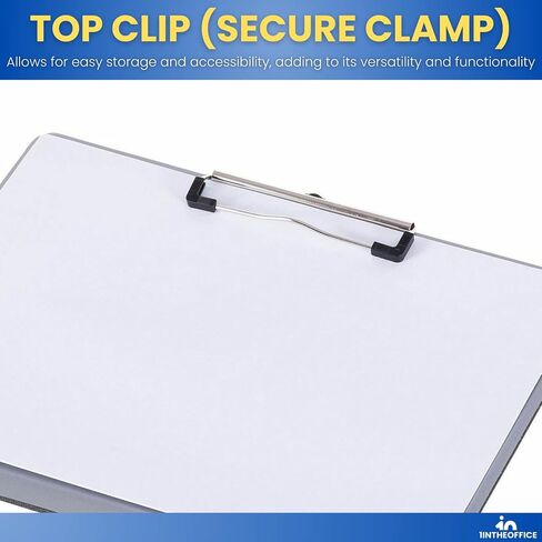 1InTheOffice Landscape Clipboard, Horizontal Clipboard, 8 1/2" x 11" Silver, 4 Pack in Saudi Arabia