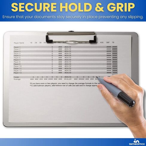 1InTheOffice Landscape Clipboard, Horizontal Clipboard, 8 1/2" x 11" Silver, 4 Pack in Saudi Arabia