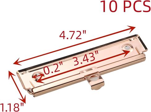 10 قطع من مشابك الحافظة من Edema، مشابك معدنية من الذهب الوردي مقاس 120 × 30 مم، مشابك بديلة قابلة للتركيب مع أقدام مطاطية وفتحة تعليق لمشروع الحرف المكتبية in Kuwait