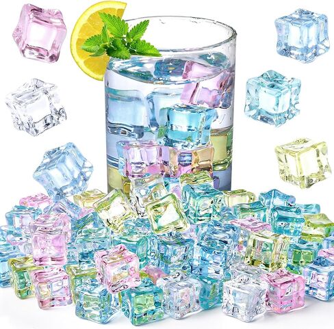 FUTUREPLUSX 100PCS Colorful Vase Fillers, Acrylic Fake Crushed Ice Cubes Fish Tank Vase Centerpiece Party Table Scatter Photography Props Display in Saudi Arabia