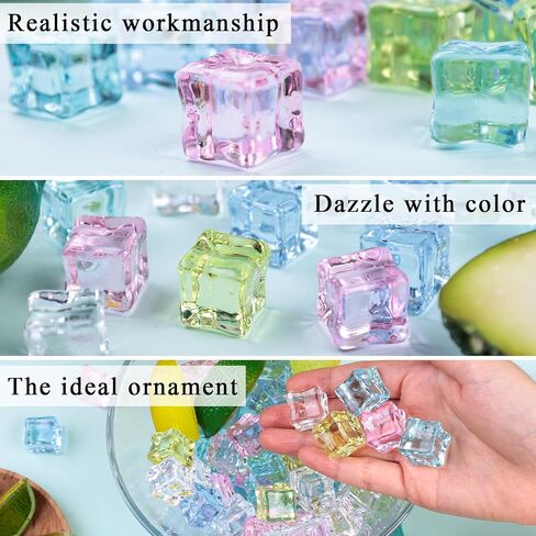 FUTUREPLUSX 100PCS Colorful Vase Fillers, Acrylic Fake Crushed Ice Cubes Fish Tank Vase Centerpiece Party Table Scatter Photography Props Display in Saudi Arabia