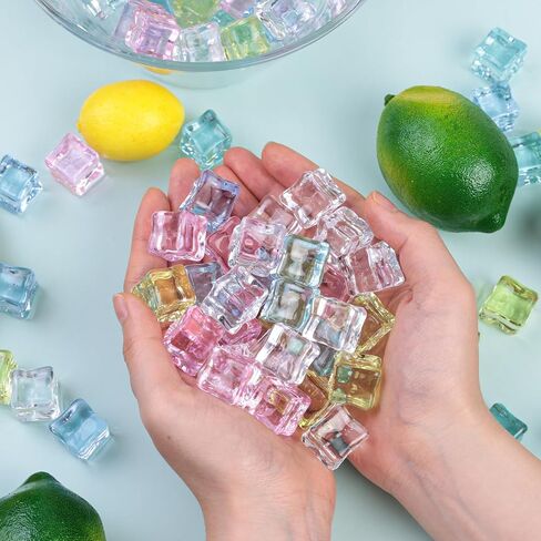 FUTUREPLUSX 100PCS Colorful Vase Fillers, Acrylic Fake Crushed Ice Cubes Fish Tank Vase Centerpiece Party Table Scatter Photography Props Display in Saudi Arabia