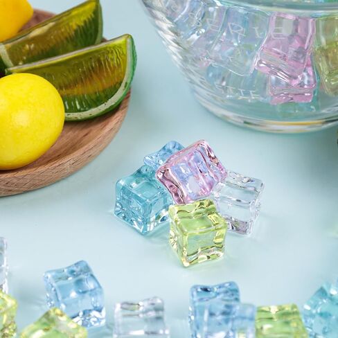 FUTUREPLUSX 100PCS Colorful Vase Fillers, Acrylic Fake Crushed Ice Cubes Fish Tank Vase Centerpiece Party Table Scatter Photography Props Display in Saudi Arabia