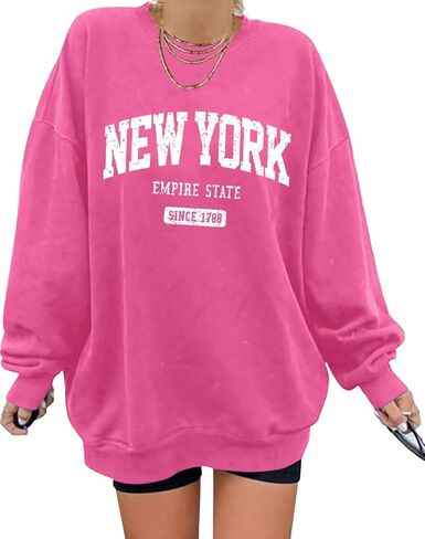 ORANDESIGNE Oversized Graphic Sweatshirt for Women Long Sleeve Crewneck Pullover Casual Fall Hoodie Tops 2024 in Kuwait