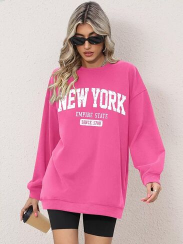 ORANDESIGNE Oversized Graphic Sweatshirt for Women Long Sleeve Crewneck Pullover Casual Fall Hoodie Tops 2024 in Kuwait