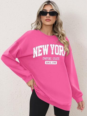 ORANDESIGNE Oversized Graphic Sweatshirt for Women Long Sleeve Crewneck Pullover Casual Fall Hoodie Tops 2024 in Kuwait