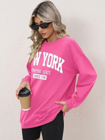 ORANDESIGNE Oversized Graphic Sweatshirt for Women Long Sleeve Crewneck Pullover Casual Fall Hoodie Tops 2024 in Kuwait