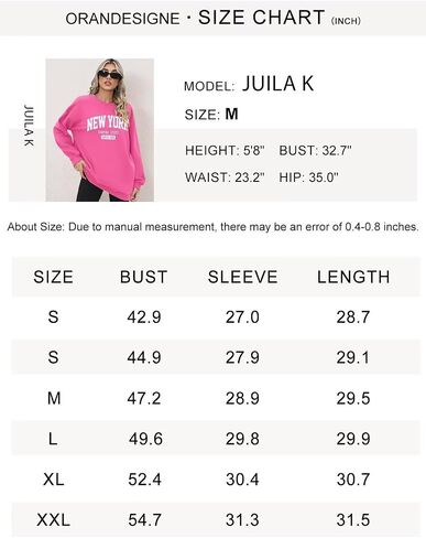 ORANDESIGNE Oversized Graphic Sweatshirt for Women Long Sleeve Crewneck Pullover Casual Fall Hoodie Tops 2024 in Kuwait