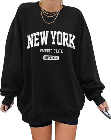 ORANDESIGNE Oversized Graphic Sweatshirt for Women Long Sleeve Crewneck Pullover Casual Fall Hoodie Tops 2024 in Kuwait