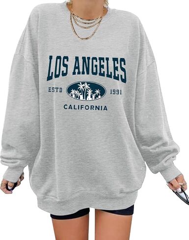 ORANDESIGNE Oversized Graphic Sweatshirt for Women Long Sleeve Crewneck Pullover Casual Fall Hoodie Tops 2024 in Kuwait