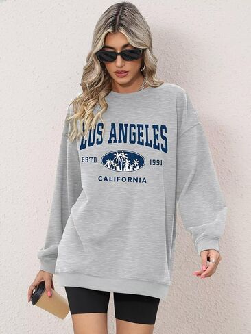 ORANDESIGNE Oversized Graphic Sweatshirt for Women Long Sleeve Crewneck Pullover Casual Fall Hoodie Tops 2024 in Kuwait