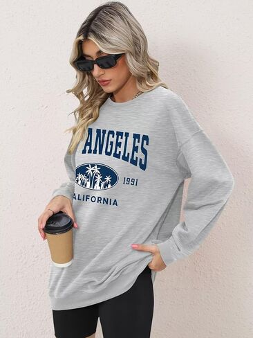 ORANDESIGNE Oversized Graphic Sweatshirt for Women Long Sleeve Crewneck Pullover Casual Fall Hoodie Tops 2024 in Kuwait