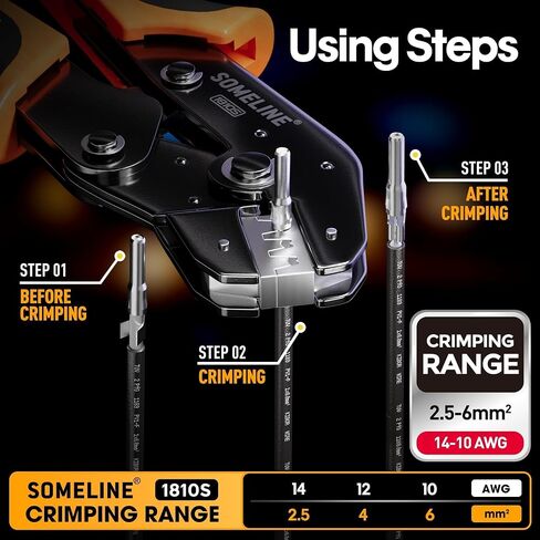 SOMELINE® Solar Connector Crimping Tool Kit, 14-10 AWG Crimper for Solar Panel Cables, Tool Kit with 12 Pairs of Solar Connectors and Wrench and Stripper and Crimper, Solar Panel Connectors in Saudi Arabia