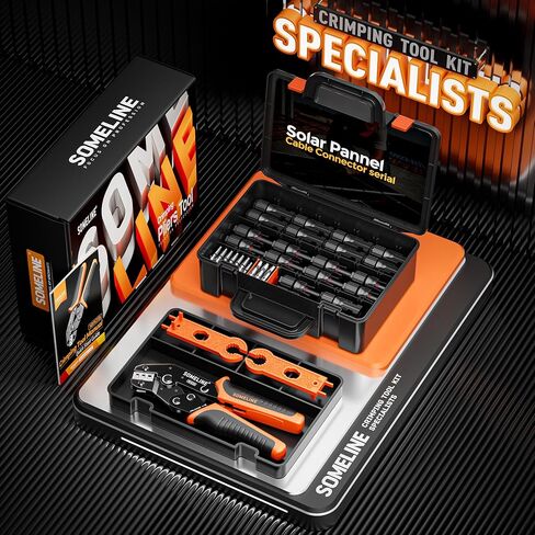 SOMELINE® Solar Connector Crimping Tool Kit, 14-10 AWG Crimper for Solar Panel Cables, Tool Kit with 12 Pairs of Solar Connectors and Wrench and Stripper and Crimper, Solar Panel Connectors in Saudi Arabia