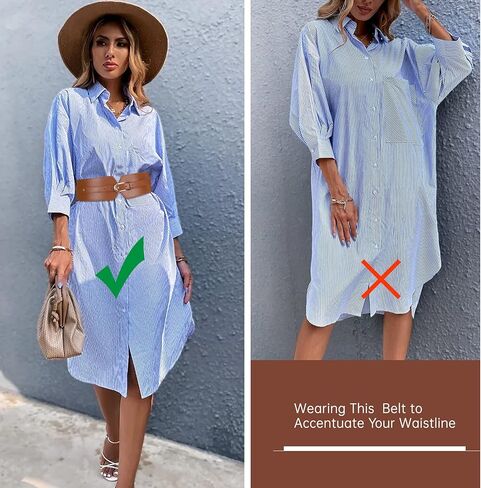 حزام خصر مرن واسع للسيدات من SUOSDEY لفستان السيدات وحزام مطاطي للفتيات in Kuwait