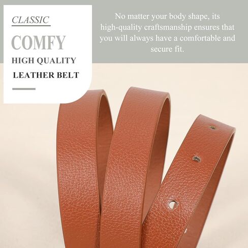 XZQTIVE 2 Pack Women's Skinny Leather Belt Thin Belt for Women with Gold Buckle Plus Size Waist Belt for Jeans Dresses Pants in Kuwait