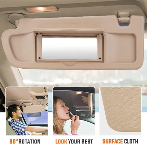 Youxmoto Sun Visor Right Passenger Side for Honda Civic 2006 2007 2008 2009 2010 2011 EX LX Sedan SI Coupe, Beige Visor Reolaces 83230-SNA-A01ZA in Saudi Arabia