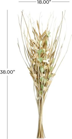 Deco 79 Dried Plant Palm Leaf Handmade Natural Foliage Tall Floral Grass Bouquet with Green Accents, 18" x 6" x 38", Beige in Saudi Arabia