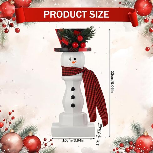 Mumufy 2 قطعة حامل شموع عيد الميلاد ثلج عيد الميلاد شمعدان أحمر وأسود منقوش ديكور شمعدان عيد الميلاد قطعة مركزية منحوتة من الراتنج تماثيل سطح المكتب لتزيين سطح الطاولة in Kuwait