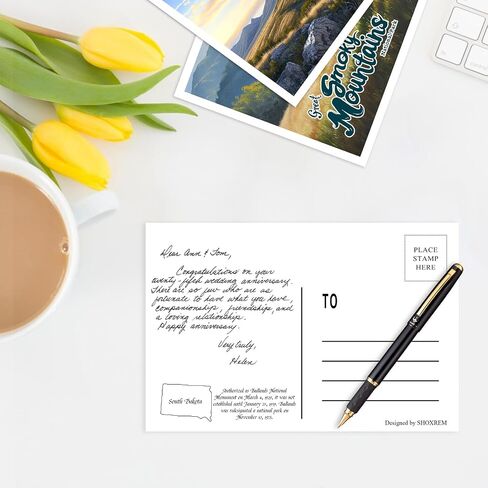 63pcs National Park Theme Postcards U.S. -Travel Landscape Postcard Decor Gift With Mailing Side - 4" x 6" Cards in Saudi Arabia
