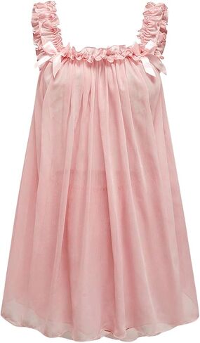 MakeMeChic Women's 2 Piece Pajama Set Chiffon Ruffle Hem Sleeveless Cami Top and Shorts Lounge Sets in Kuwait