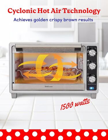 Betty Crocker Air Fryer Convection Toaster Oven, Multifunction 6-Slice Toaster and Air Fryer Oven, 0.8 Cu. Ft. 6 Slice Capacity AirFryer Toaster Oven Combo, 7 Function Convection Oven,Silver in Saudi Arabia
