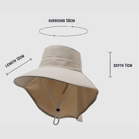 Outdoor Sun Hat for Women, UPF 50+ Wide Brim Summer Hat and Fishing Hat with Neck Flap in Saudi Arabia