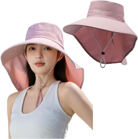 Outdoor Sun Hat for Women, UPF 50+ Wide Brim Summer Hat and Fishing Hat with Neck Flap in Saudi Arabia