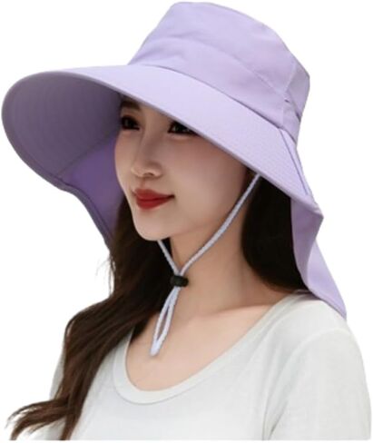 Outdoor Sun Hat for Women, UPF 50+ Wide Brim Summer Hat and Fishing Hat with Neck Flap in Saudi Arabia