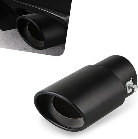 1 PC Car Exhaust Muffler, Adjustable Intake Straight Stainless Steel Exhaust Pipe Exhaust Pipe Head, Exhaust Tips Bolt-On Design Exhaust Tailpipe, Compatible with Most Car Models (Black) in Saudi Arabia