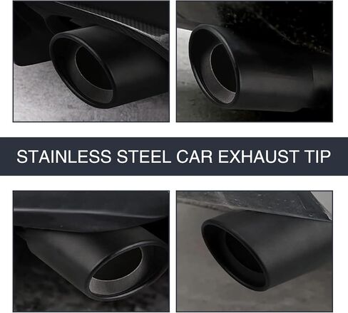 1 PC Car Exhaust Muffler, Adjustable Intake Straight Stainless Steel Exhaust Pipe Exhaust Pipe Head, Exhaust Tips Bolt-On Design Exhaust Tailpipe, Compatible with Most Car Models (Black) in Saudi Arabia