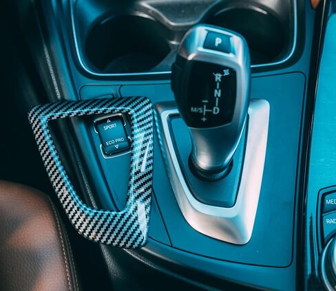 ملصق سيارة ملصق ناقل الحركة بمقبض ناقل الحركة بلون كربوني ABS إطار مناسب لملحقات BMW F20 F21 F22 F23 F30 F31 F32 F33 F34 F35 F36 (النمط C) in Saudi Arabia