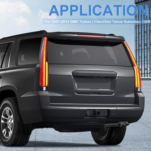 مجموعة مصابيح LED الخلفية متوافقة مع سيارة Chevy Suburban Tahoe GMC Yukon 2007-2014، مصباح خلفي ملون مدخن، إشارة انعطاف صفراء، قابس 5 دبابيس in Saudi Arabia