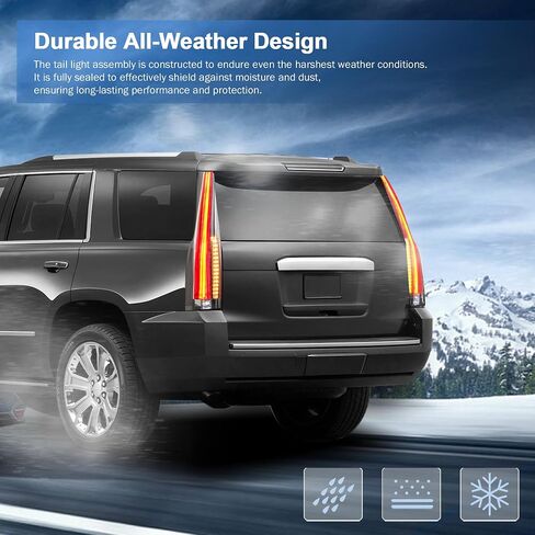 مجموعة مصابيح LED الخلفية متوافقة مع سيارة Chevy Suburban Tahoe GMC Yukon 2007-2014، مصباح خلفي ملون مدخن، إشارة انعطاف صفراء، قابس 5 دبابيس in Saudi Arabia